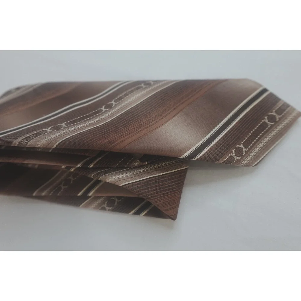 Wembley Mens Vintage Necktie Diagonal Striped Brown Tie WPL-4075‎